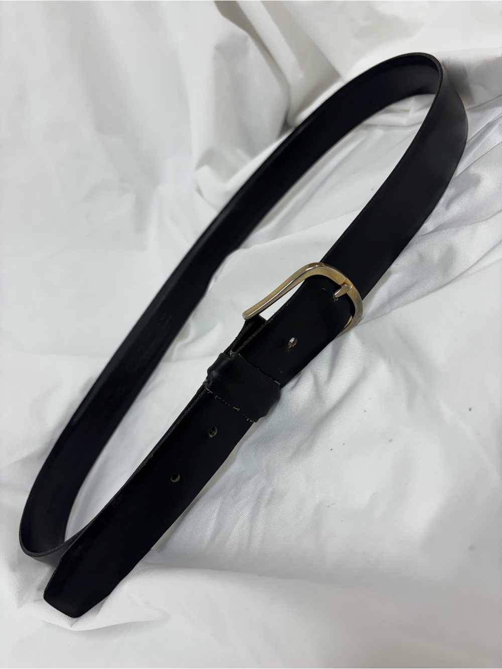 Cipriani Black Leather Gold Buckle Vintage Belt